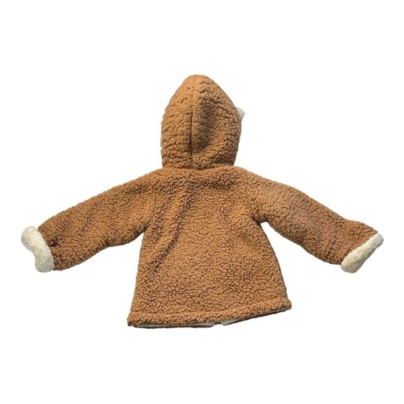 Baby Essentials 18M Sherpa Teddy Bear Hoodie Jacket Zip Up Brown Unisex - Picture 3 of 9